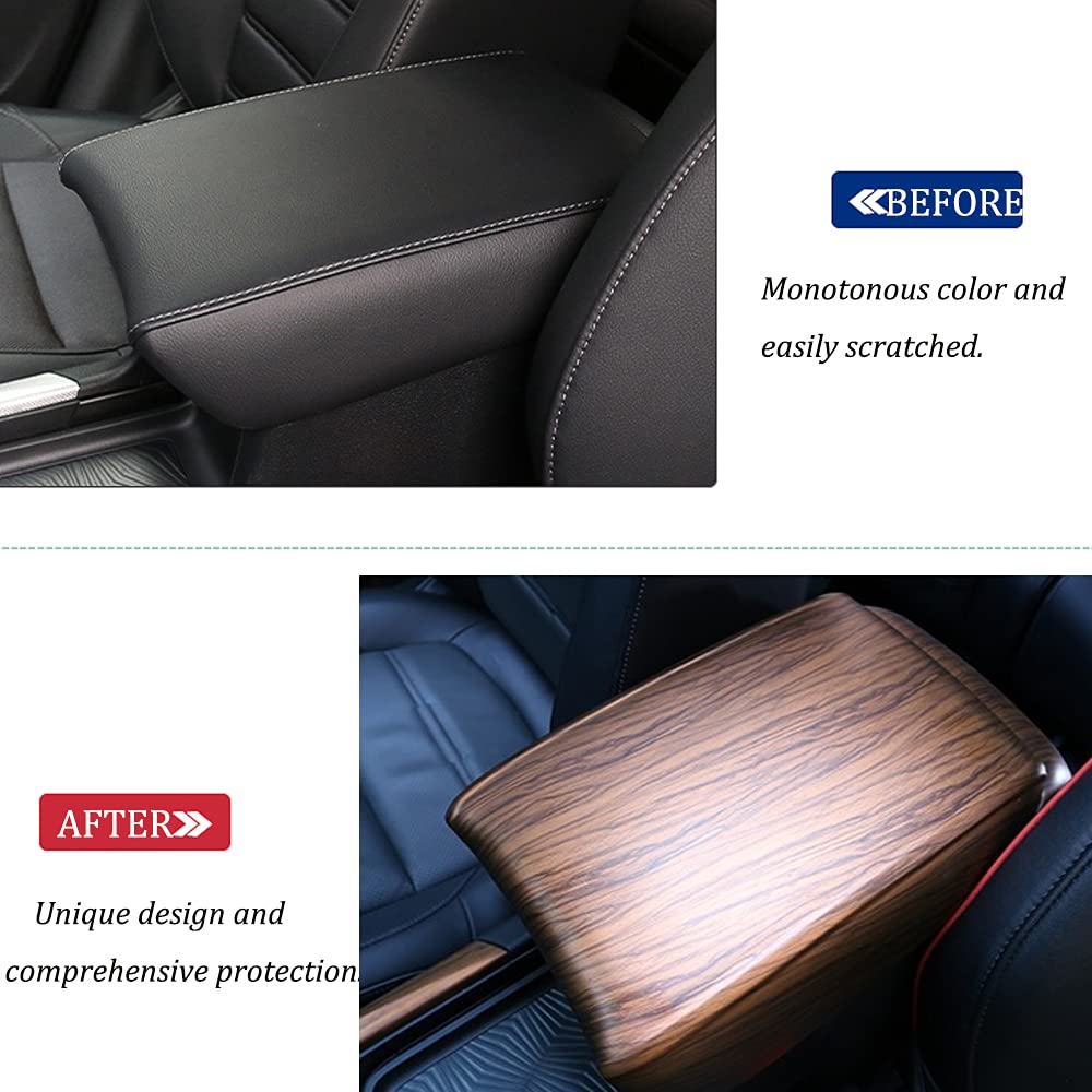 Premium ABS Peach Wood Grain Center Console Cover for Honda CR-V 2017-2022 | Durable Interior Trim Upgrade with Stylish Wood Finish | Perfect for Car Customization & Enhanced Storage Organization