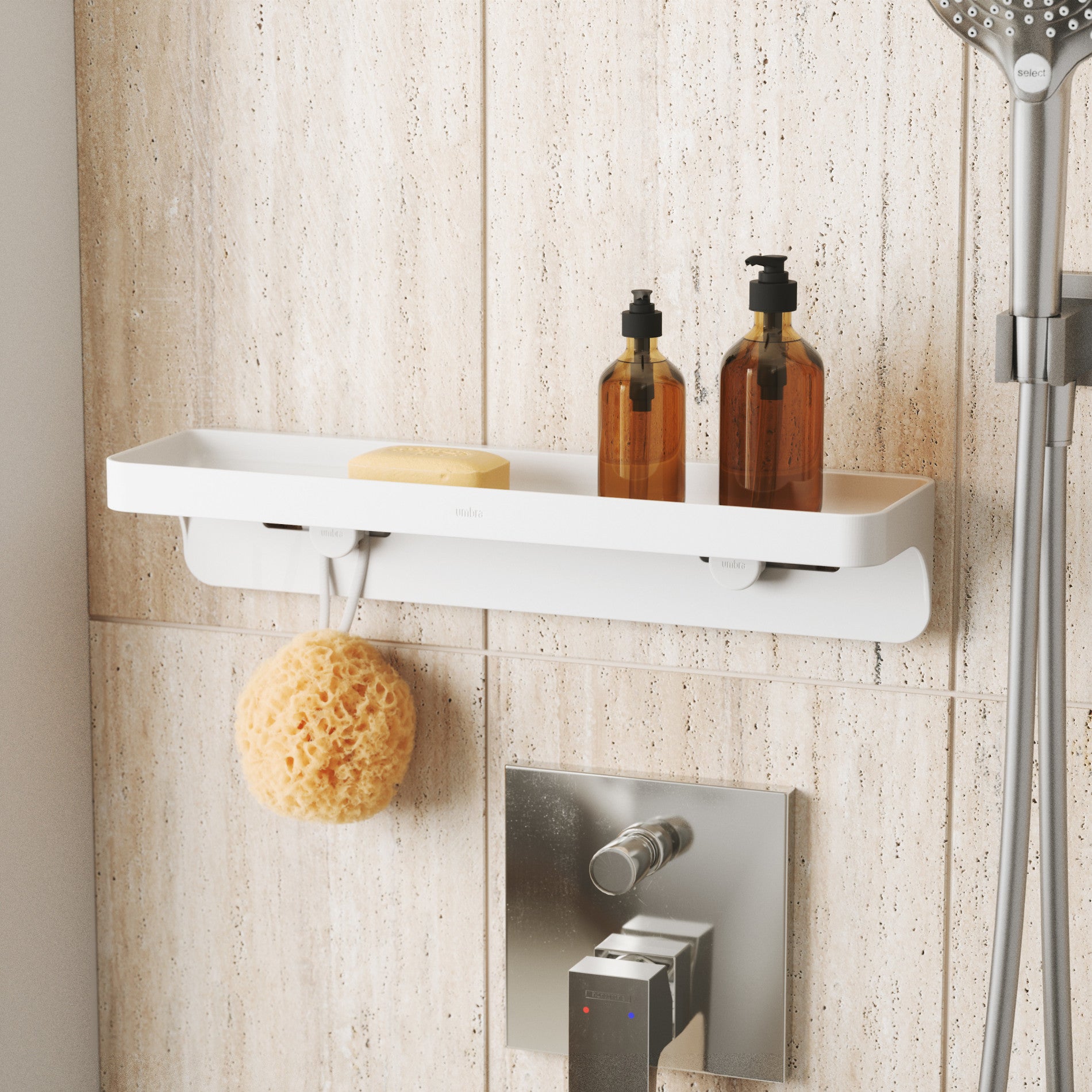 Flex Adhesive Wall Shelf - Strong Stick-On Floating Shelves for Home & Office Organization - Perfect for Bathroom, Kitchen, Bedroom Decor & Storage