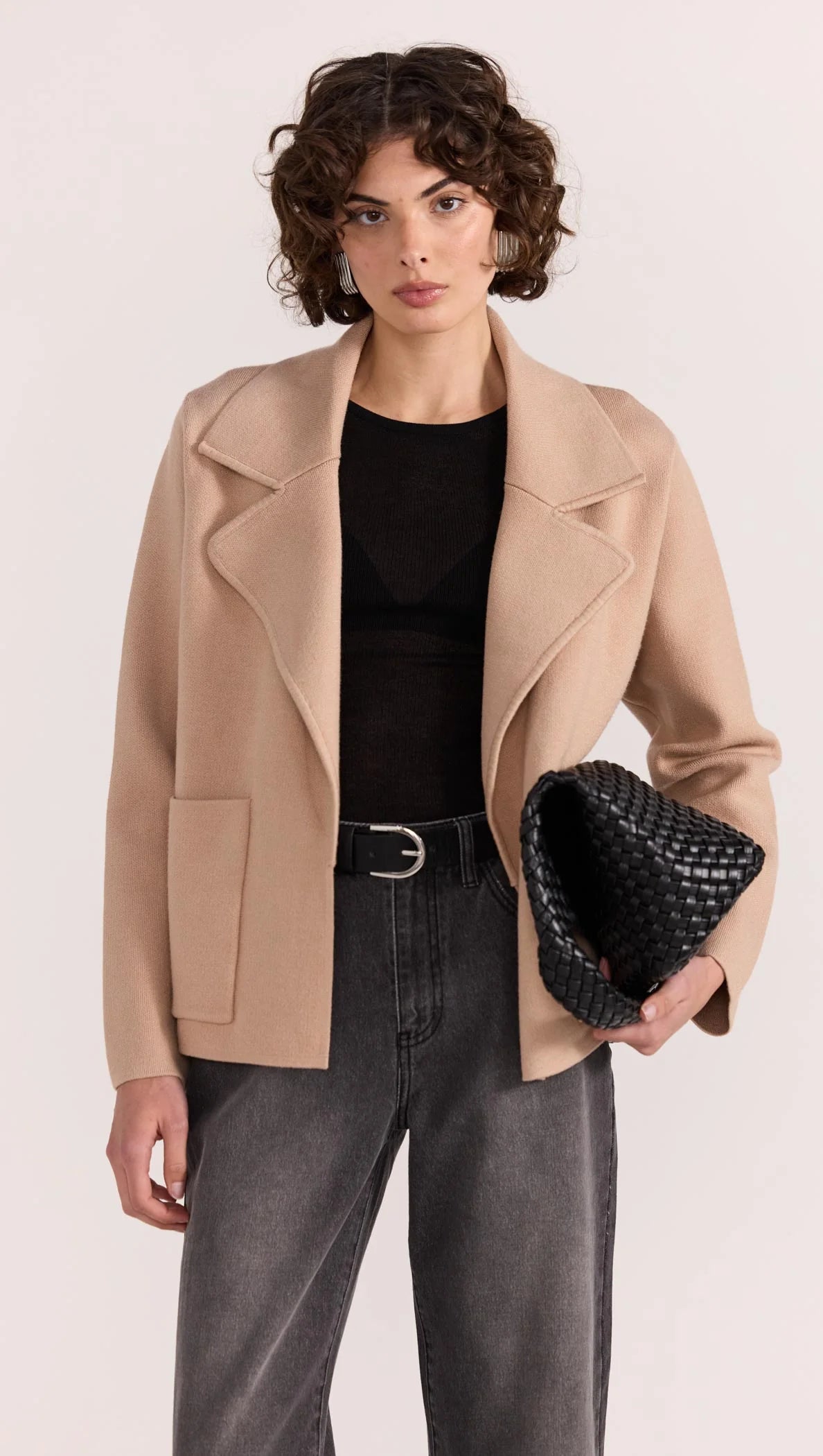 Aiden Women's Camel Crop Coatigan - Stylish Knit Cardigan for Fall & Winter - Perfect for Office, Date Night & Casual Outfits