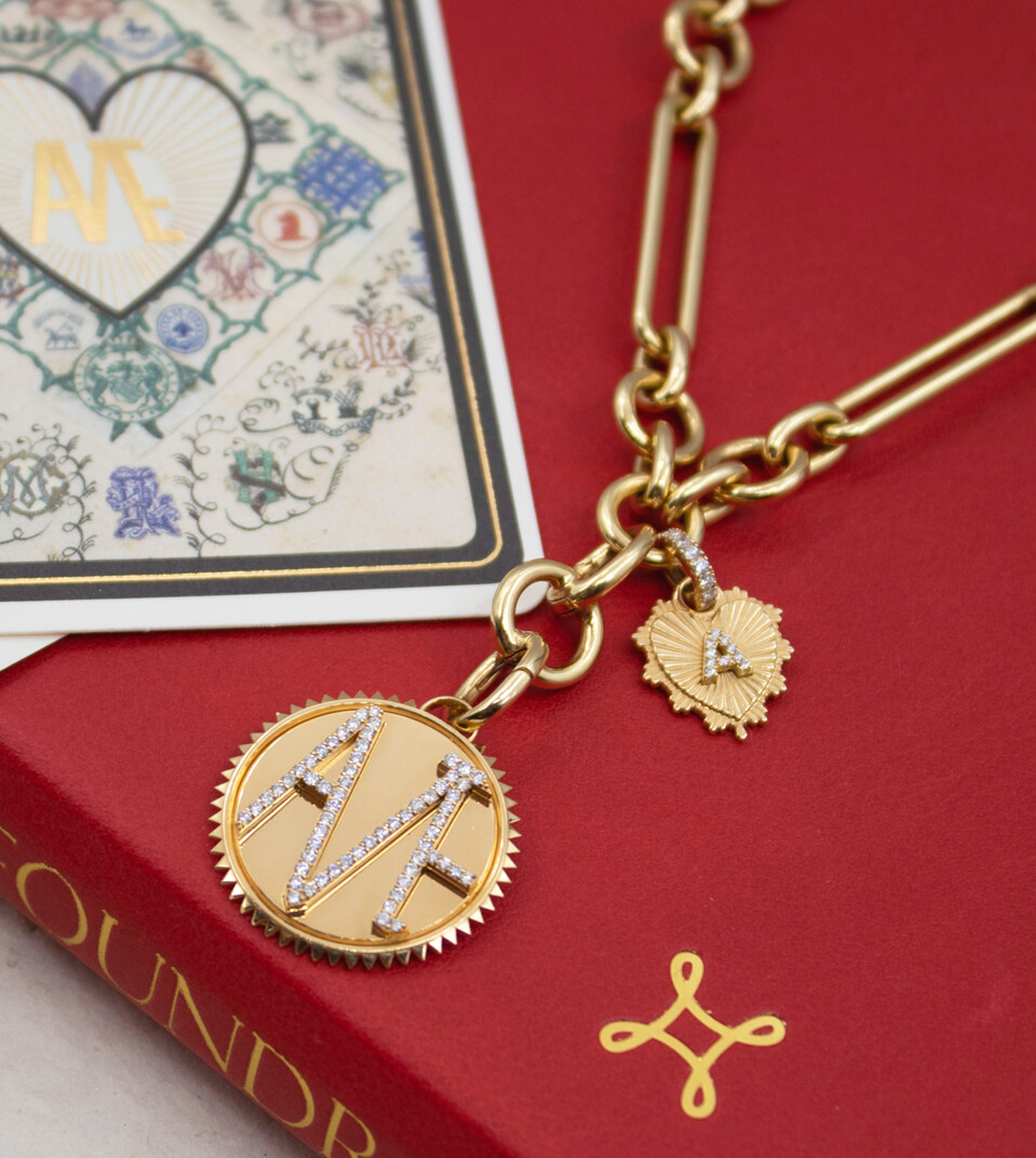 Heart Pave Initial Miniature Medallion Necklace - Personalized Name Pendant Jewelry for Women | Perfect Gift for Birthday, Anniversary & Valentine's Day
