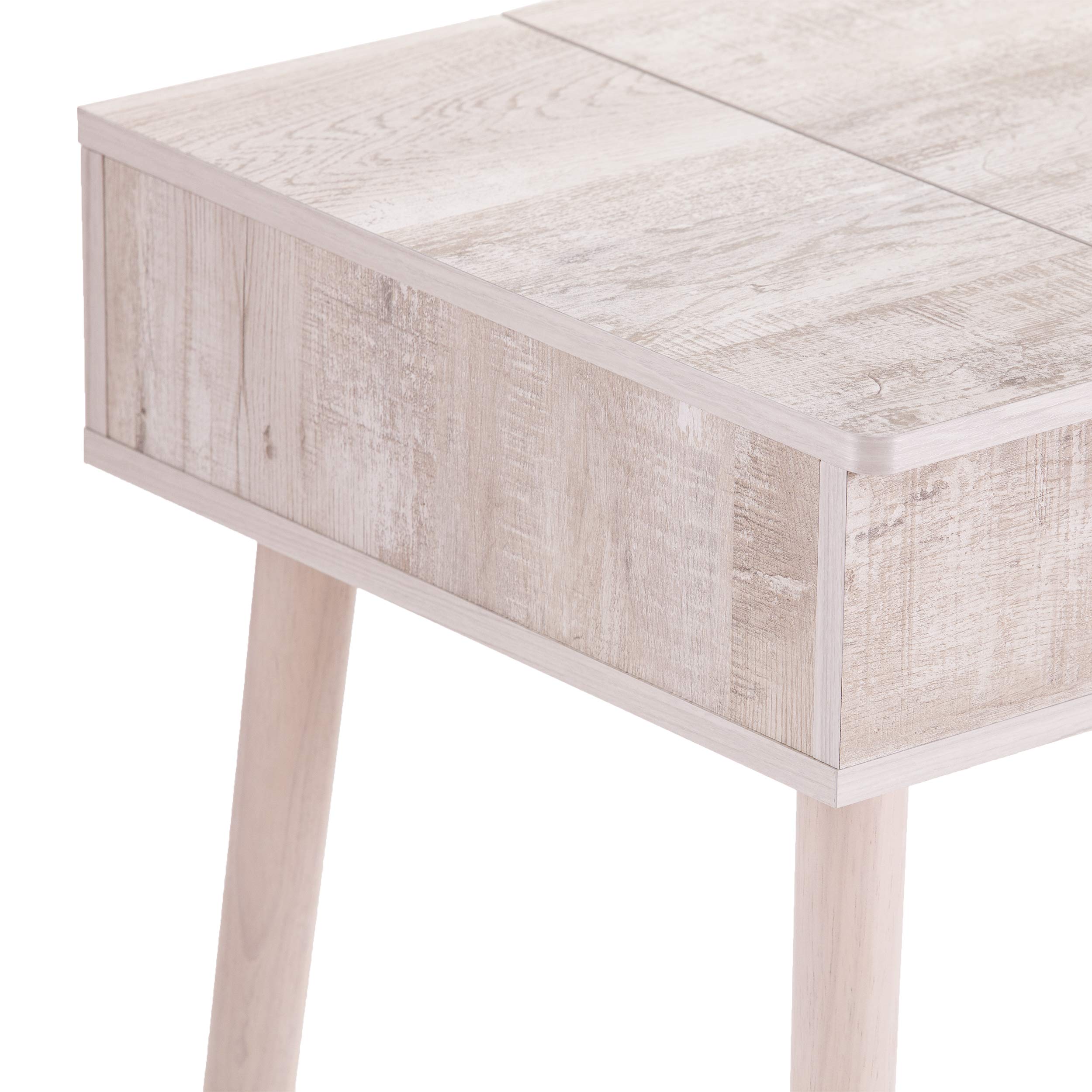 SEI Furniture Harzen Vanity Desk - Graywashed Finish, Modern Writing Desk with Drawers for Home Office, Bedroom & Dressing Room