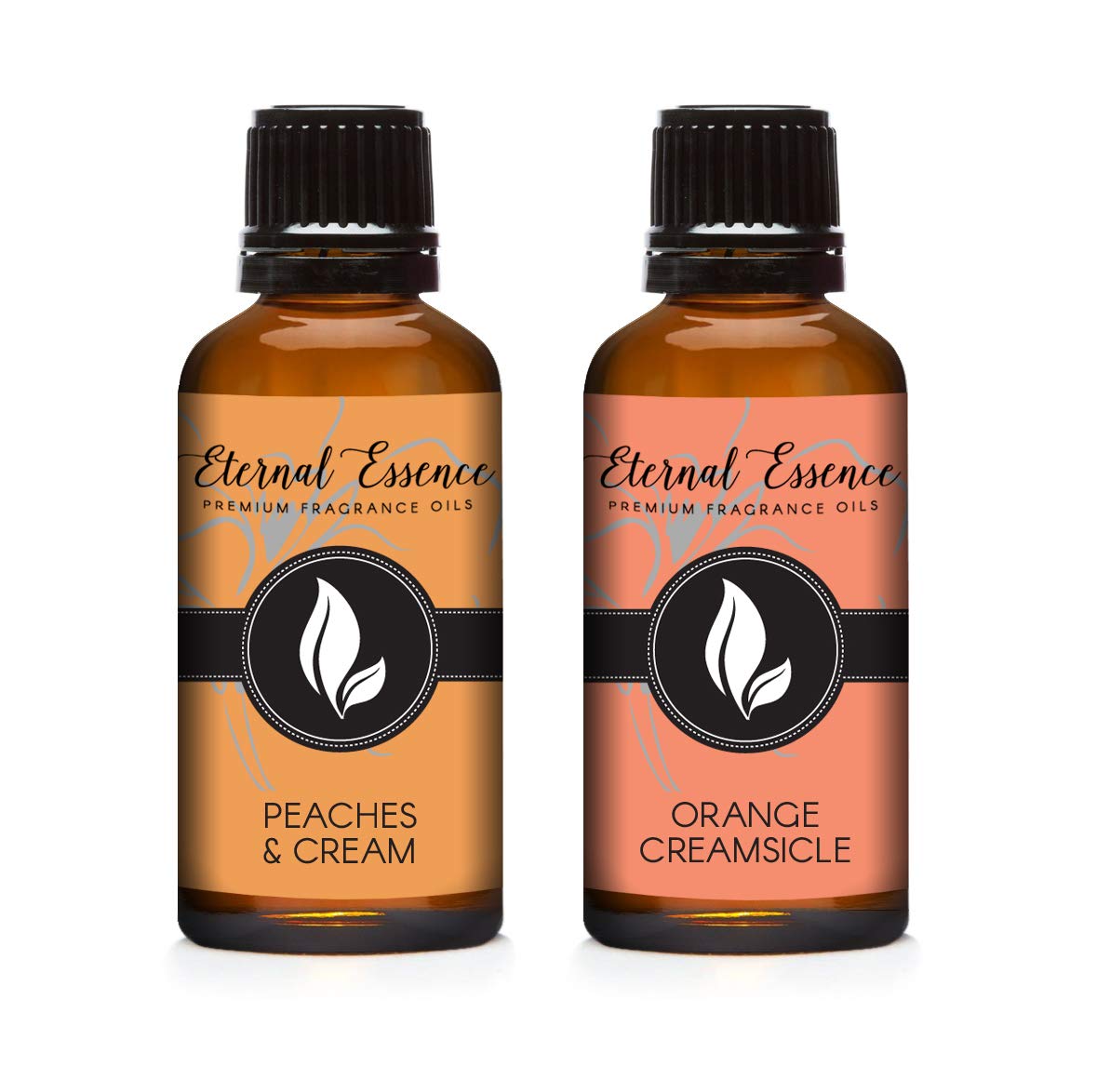 Premium 30ml Fragrance Oil 2-Pack - Peaches & Cream & Orange Creamsicle Scented Oils for Candle Making, Soap Crafting, Aromatherapy, Diffusers | Home Fragrance & Relaxation Gift Set | Perfect for Spa, Bedroom & Living Room Ambiance