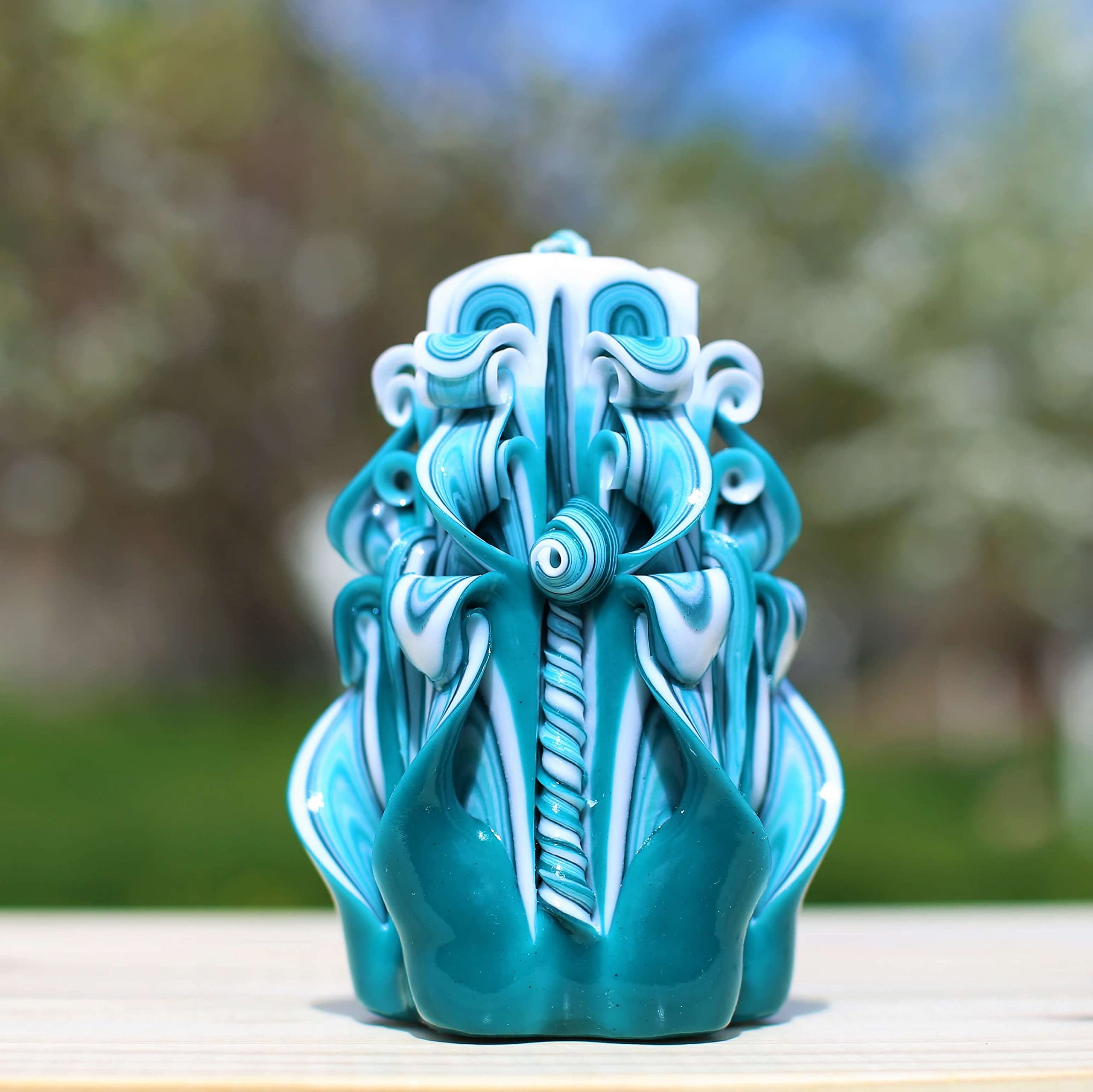 Unique Hand-Carved Teal Magic Candles - Best Mother's Day Gift Ideas - Premium Scented Soy Wax Candles for Home Decor, Relaxation & Romantic Ambiance