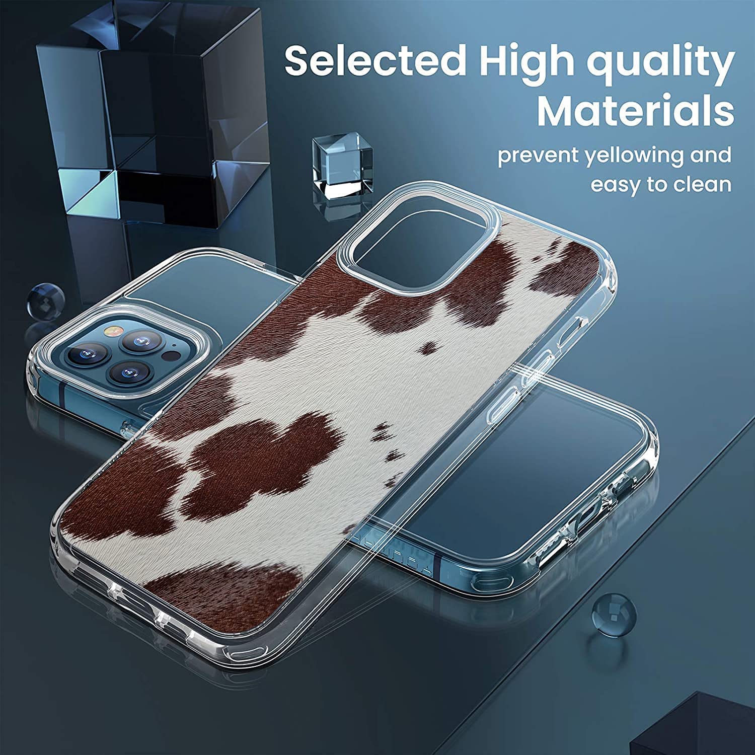 Cow Print Phone Case for iPhone 13 - Western Cowhide Design Shockproof TPU Case for Men & Women | Perfect Cowgirl Cowboy Gift, Farm Animal Country Style | Great for Ranch Work, Rodeo Events & Western Fashion Accessory