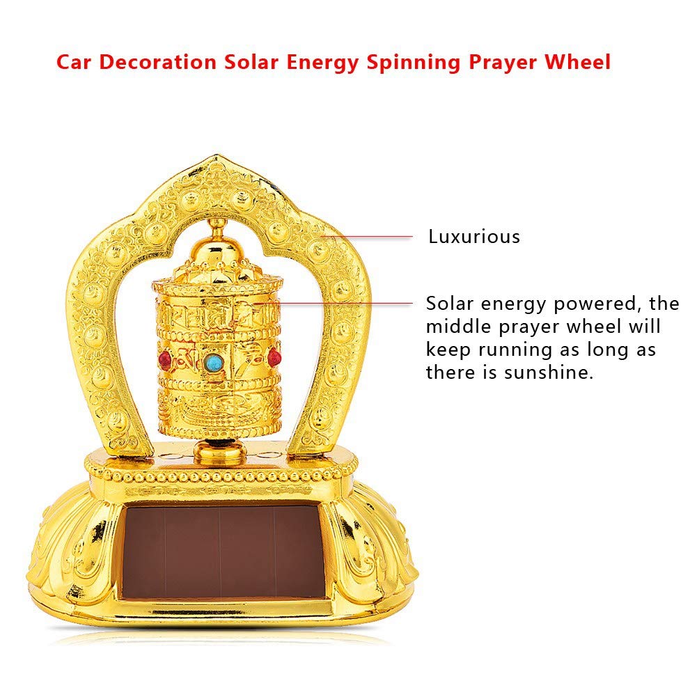 Solar Powered Tibetan Prayer Wheel - Handcrafted Buddhist Prayer Wheel for Home Decor, Meditation & Spiritual Peace - Perfect for Altars, Yoga Studios & Gift Giving