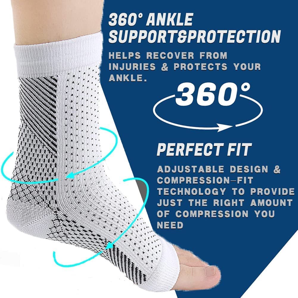 MUGUOY Plantar Fasciitis Socks - Pain Relief Compression Socks for Men & Women - Neuropathy & Heel Support for Daily Wear