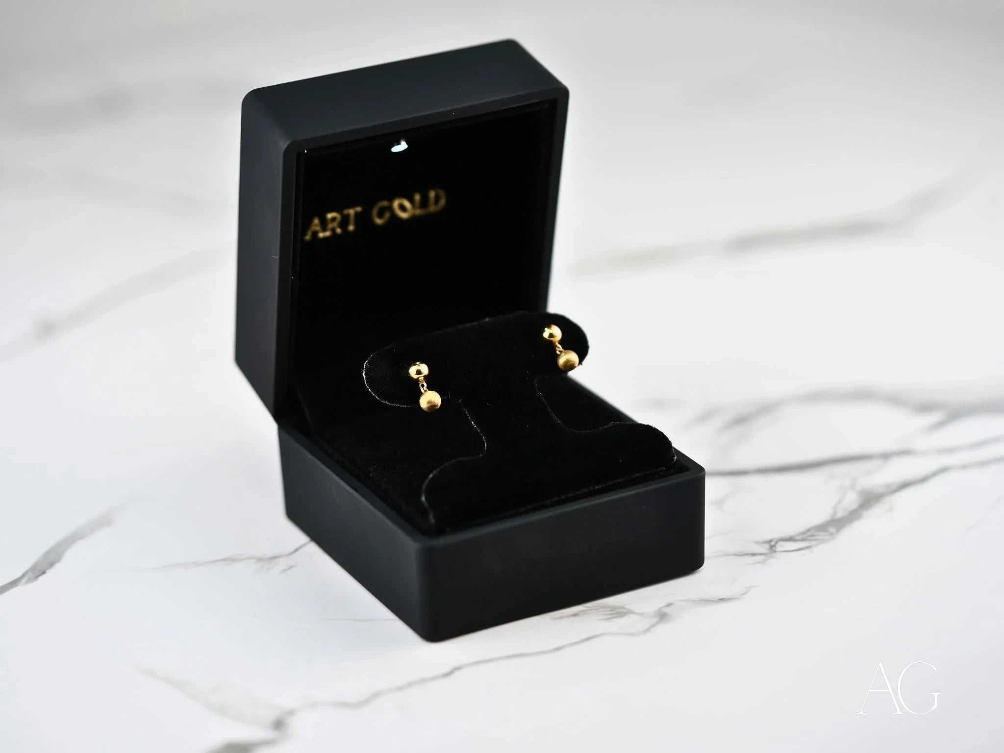 18K Gold Ball Drop Earrings for Women - Elegant Dangle Hoop Earrings for Party, Wedding & Everyday Wear | Hypoallergenic Luxury Jewelry Gift