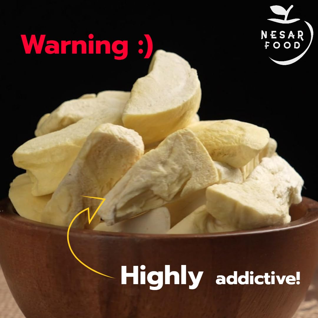 Premium Freeze Dried Durian 100% Natural - No Sugar Added, Real Fruit Snack, Crunchy & Delicious (3.5 oz) - Perfect for Healthy Snacking, Camping, Hiking & On-the-Go Nutrition