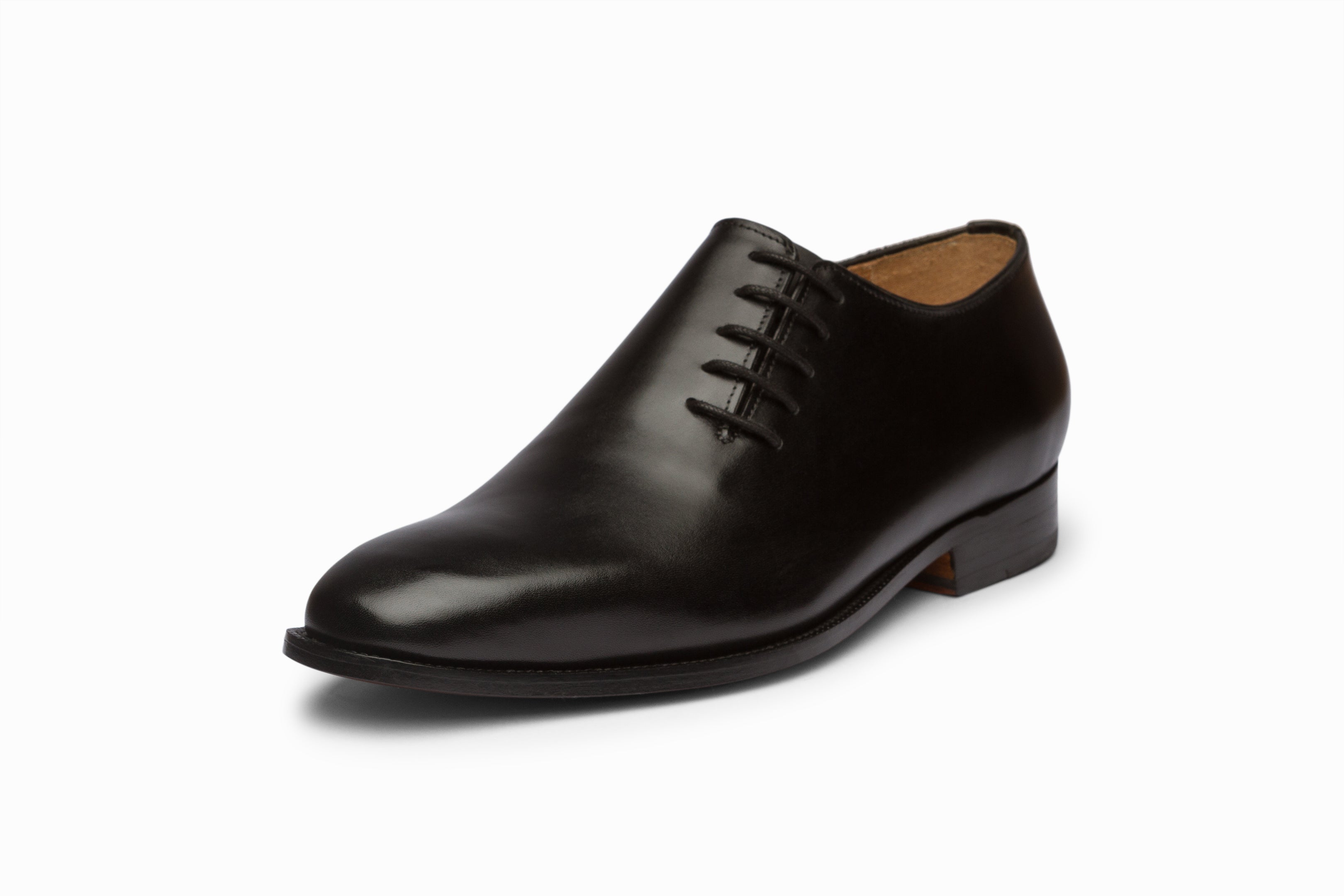 Premium Black Wholecut Oxford Dress Shoes with Side Lacing - Classic Formal & Business Attire for Men