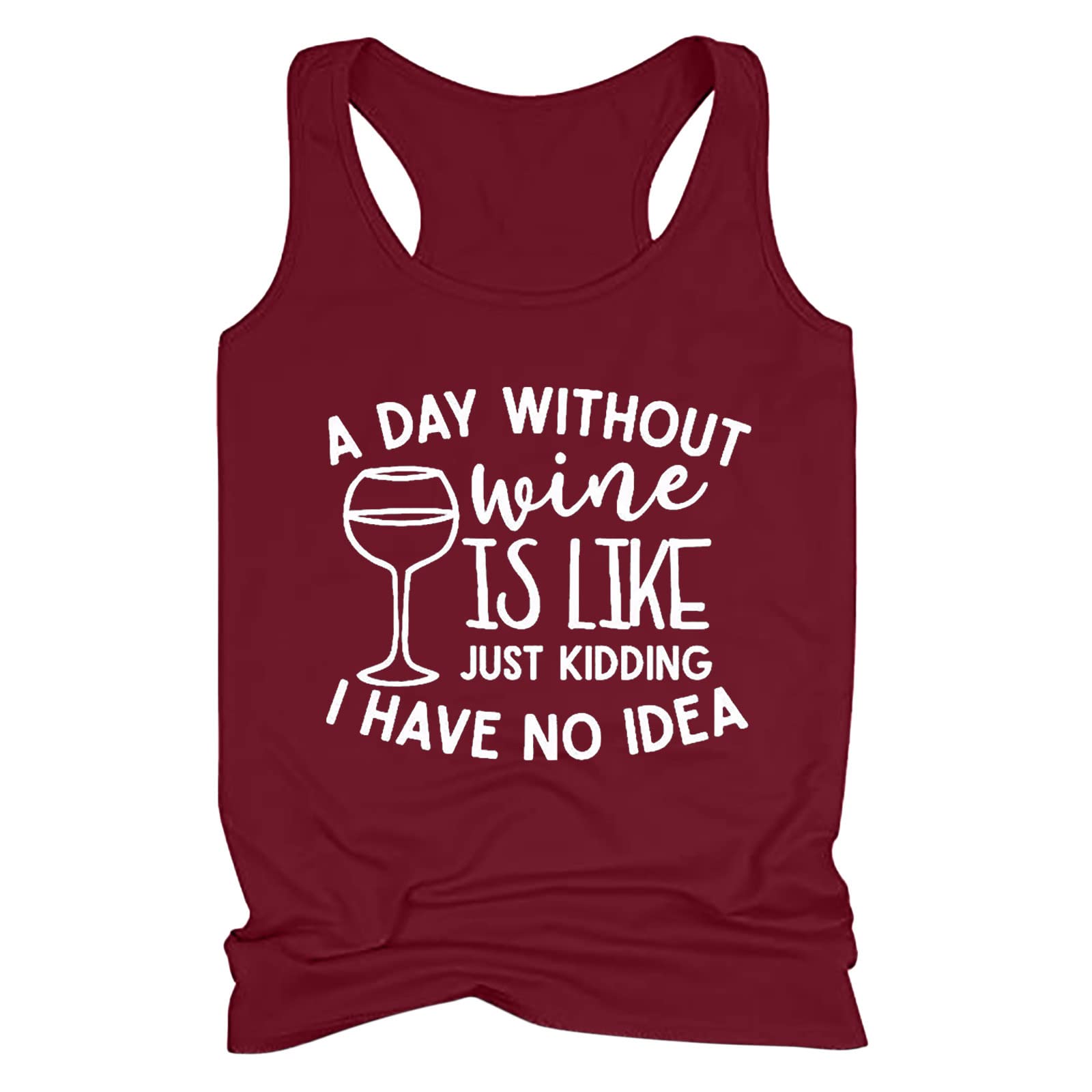 RKSTN Women's Tank Tops - Funny Wine Lover Sleeveless Summer T-Shirt & Casual Pullover Blouse for Women | Perfect for Beach, Vacation, Wine Tasting & Everyday Wear