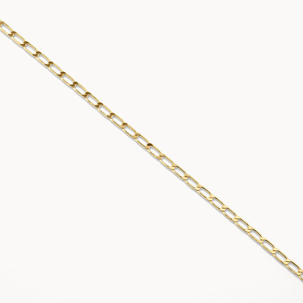 Elegant Thin Flat Curb Chain Necklace in 14K Gold - Perfect for Everyday Wear, Layering & Special Occasions