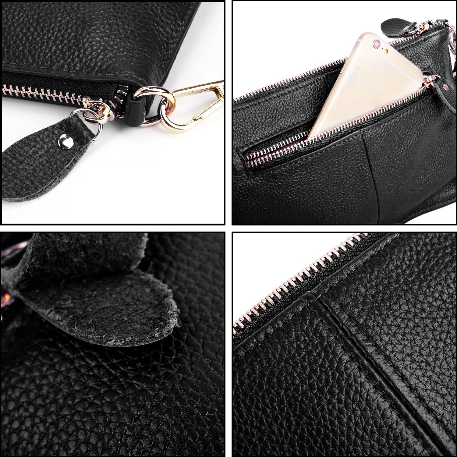 YALUXE Genuine Leather Crossbody Bag for Women - Phone Wallet Purse for Daily Use