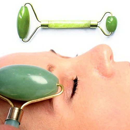 Premium Dual-Sided Jade Roller Facial Massager - 100% Natural Grade-A Jade Stone for Face & Neck Slimming, Anti-Aging Skincare Tool - Perfect for Morning Routine & Nighttime Relaxation