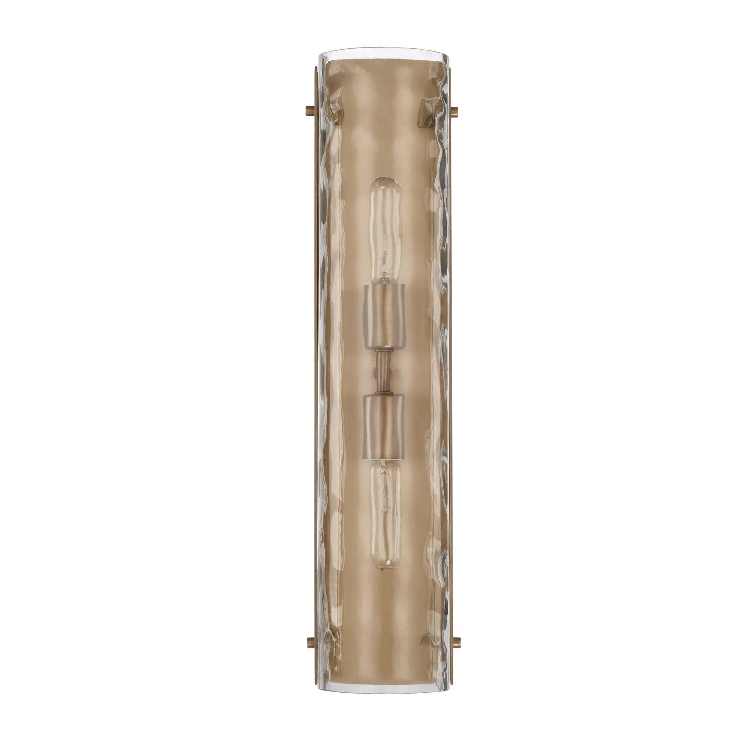 Capital Lighting 627521AD Lyra Clear Water Glass Wall Sconce - 2-Light Aged Brass Fixture, 200W, 22