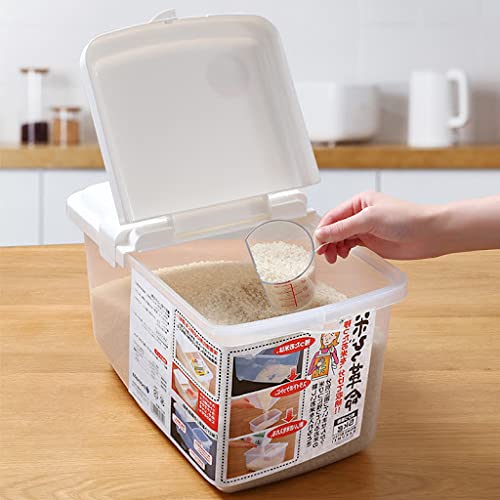 Premium Japanese Rice Storage Containers - Set of 2 Clear Plastic Airtight Food Canisters with Lids for Dry Food, Pet Treats & Pantry Organization (11 lbs Capacity) - Ideal for Kitchen, Dog Food, Cat Food & Bulk Food Storage