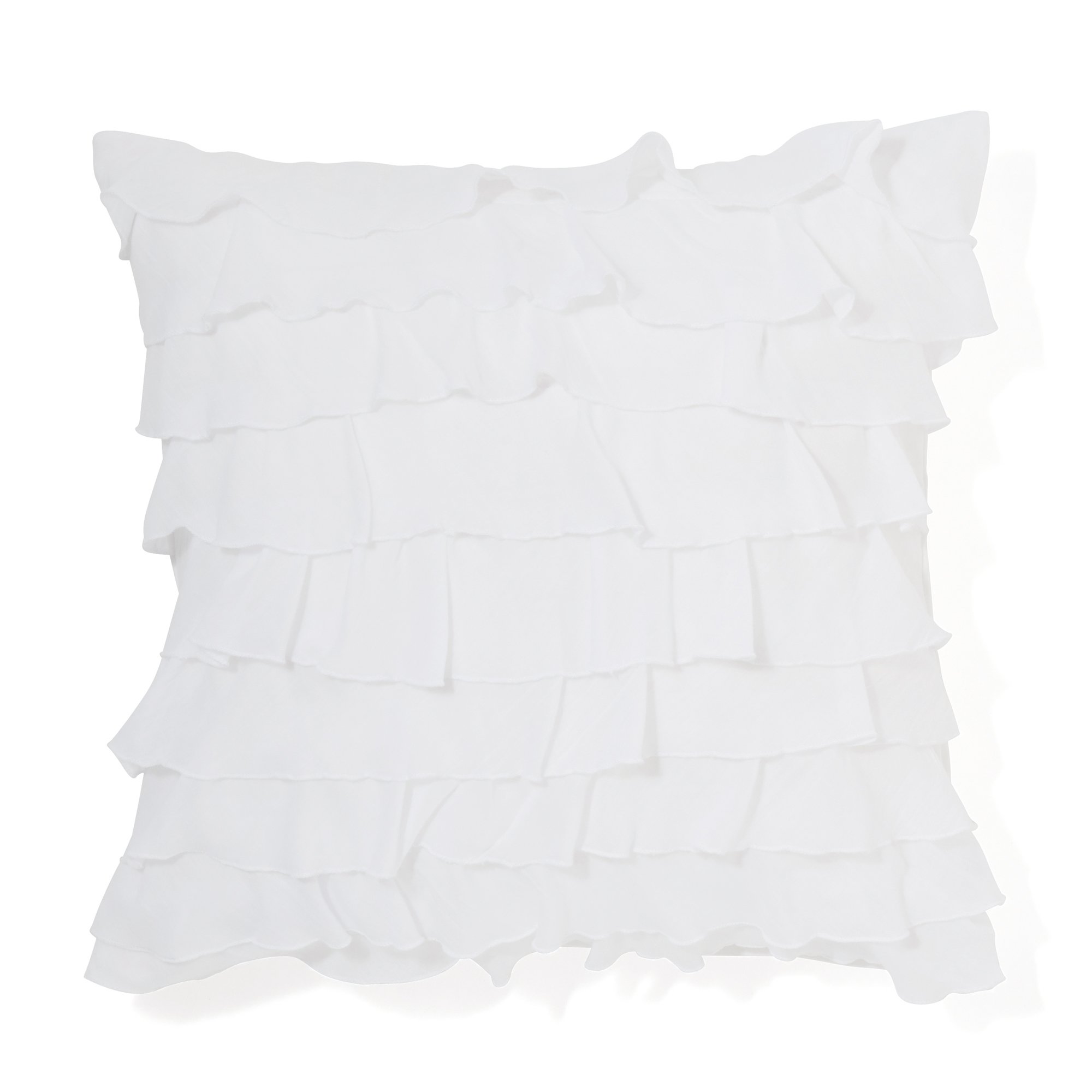 Elegant White Frill Cushion Cover 45x45cm - Soft & Stylish Home Decor for Living Room, Bedroom, and Sofa