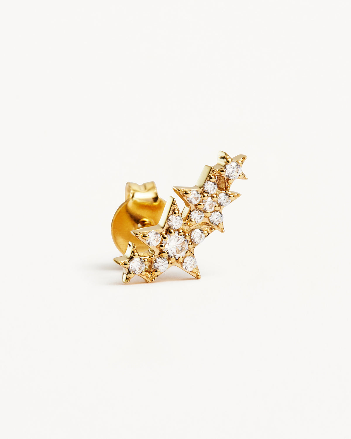 14K Solid Gold Stardust Lab-Grown Diamond Ear Crawler Earrings for Left Ear - Perfect for Weddings, Parties & Special Occasions