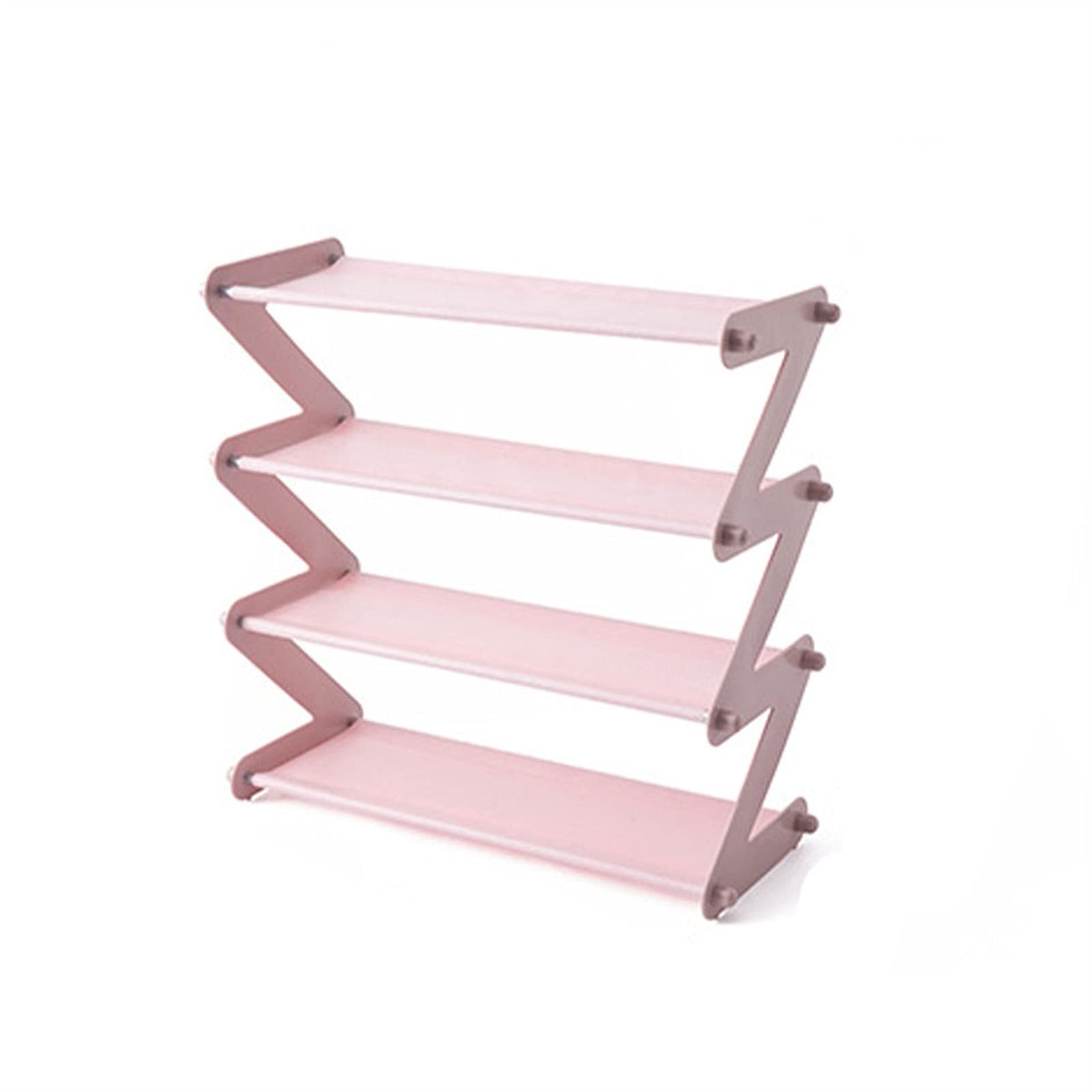 Multifunctional Stackable Shoe Rack - 5-Tier Stainless Steel Storage Organizer for Shoes, Books, Plants & Home Decor | Space-Saving Dorm Room Shelf (Pink) | Perfect for Small Spaces & Closet Organization