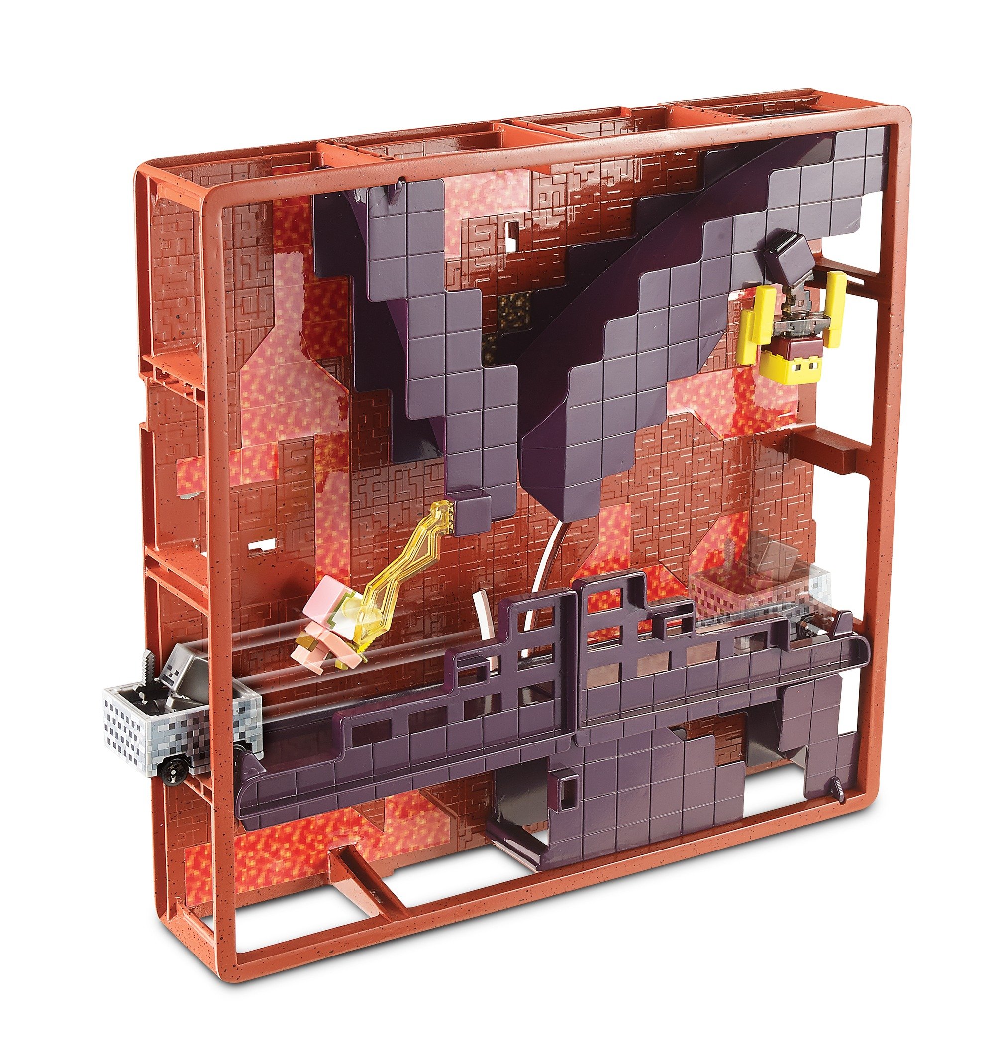 Hot Wheels Minecraft Track Blocks Nether Fortress Playset - Build & Race Toy for Kids, Collectible Die-Cast Cars with Minecraft Theme - Perfect for Creative Play, Birthday Gifts & Collector Displays