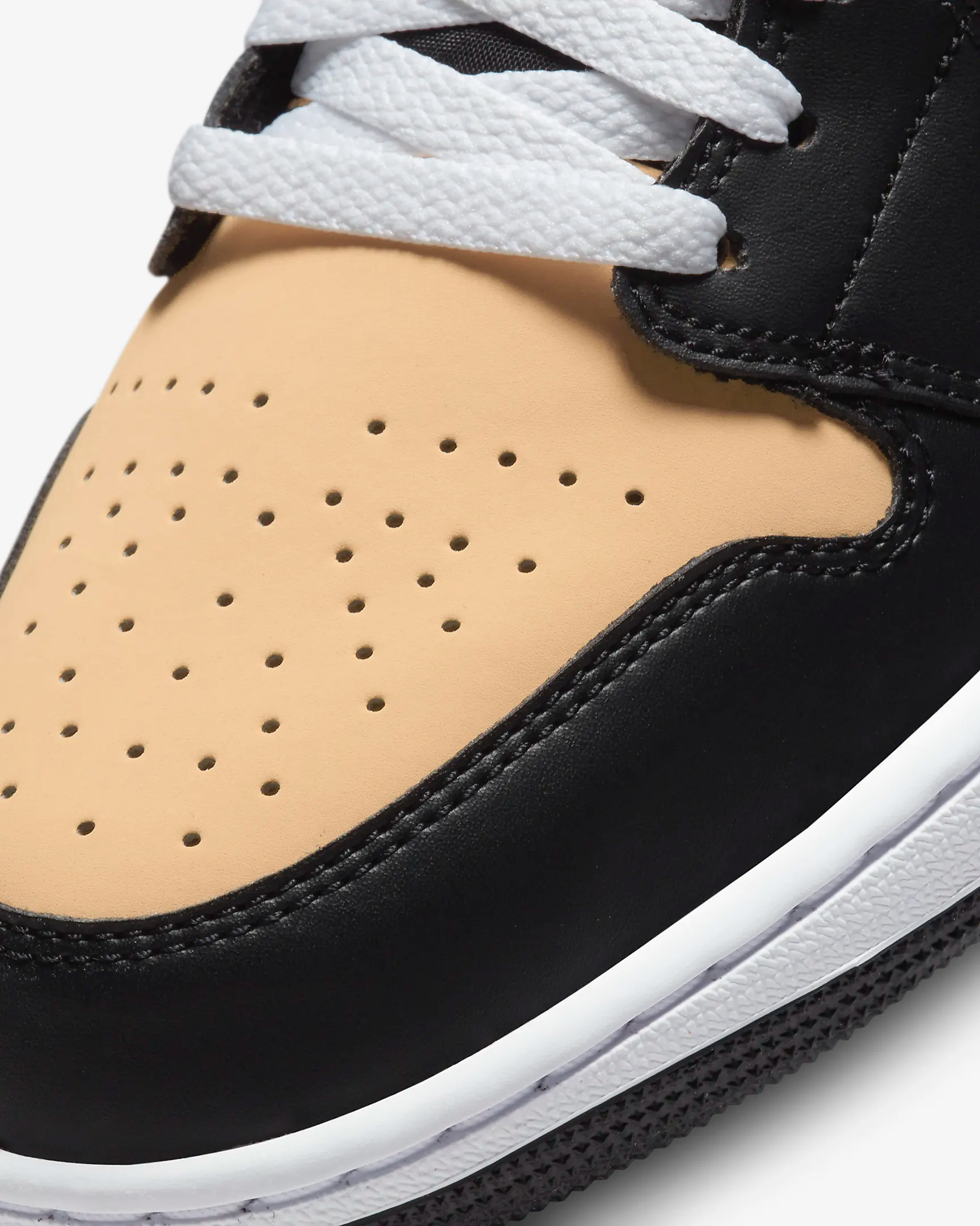 Nike Men's Air Jordan 1 Mid SE Sneakers - Black/Sesame/Fire Red/Multi-Color Basketball Shoes for Casual Wear & Street Style
