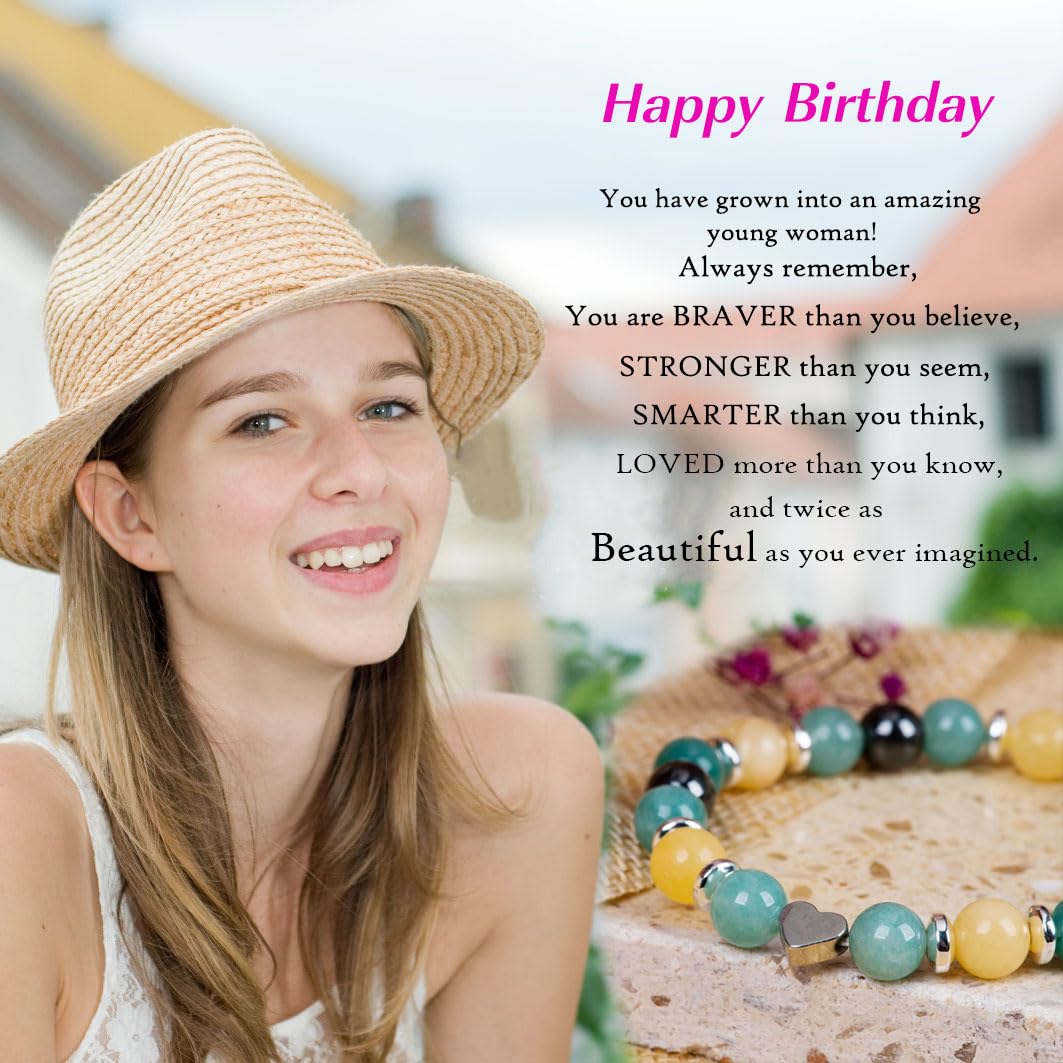 Natural Stone Birthday Bracelet for Women & Girls - Elegant Gift for Ages 13-80 - Perfect for Birthdays, Anniversaries & Special Occasions