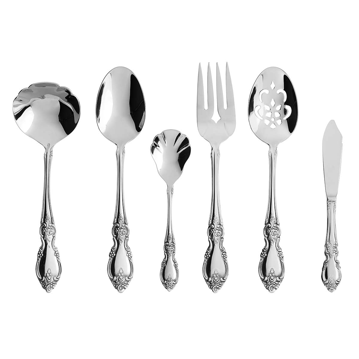 Premium 18/8 Stainless Steel 6-Piece Hostess Set - Elegant Flatware for Dinner Parties, Weddings & Formal Dining | Louisiana Collection