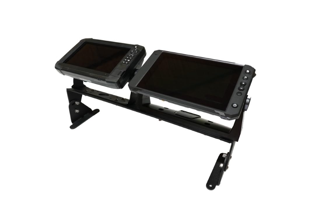 Universal Adjustable Fish Finder Mount for Boats - Compatible with Garmin, Lowrance, Humminbird (Fits Dual Screens up to 12