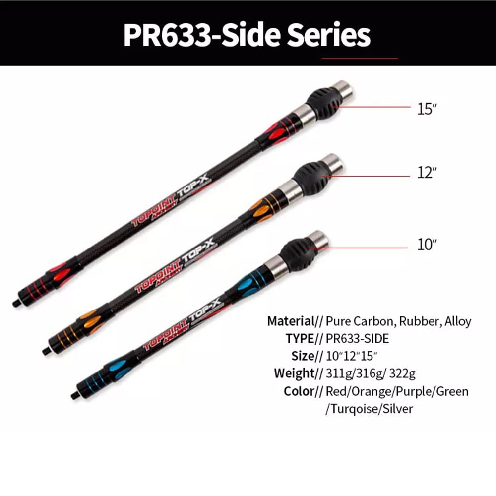Premium Carbon Fiber Archery Bow Stabilizer Set - 30/10/5 Inch Shock Absorber Balance Bar System for Recurve & Compound Bows | Hunting, Target Practice & Outdoor Shooting Accessories