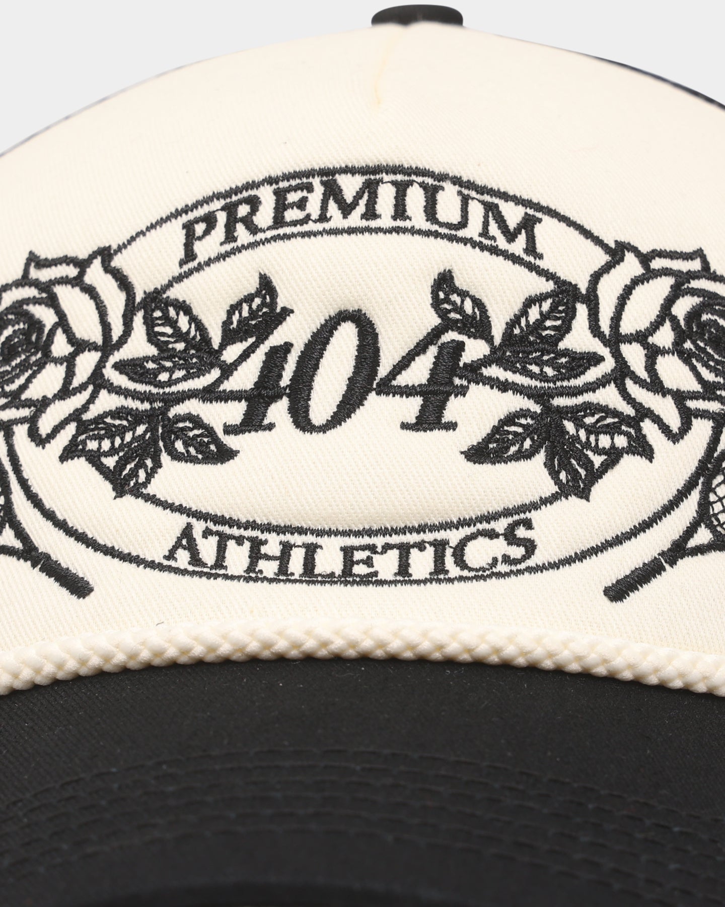 Premium 404 Athletics Trucker Snapback Hat - Black/Off White Adjustable Snapback for Men & Women - Perfect for Sports, Casual Wear & Outdoor Activities