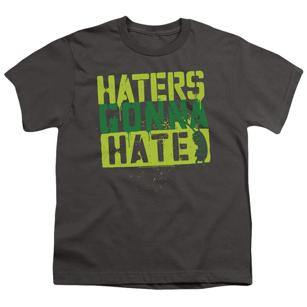 Spongebob Haters Gonna Hate Unisex Youth T-Shirt | LOGOVISION Cartoon Graphic Tee for Boys & Girls | Fun Casual Wear for School, Parties & Everyday Outfits