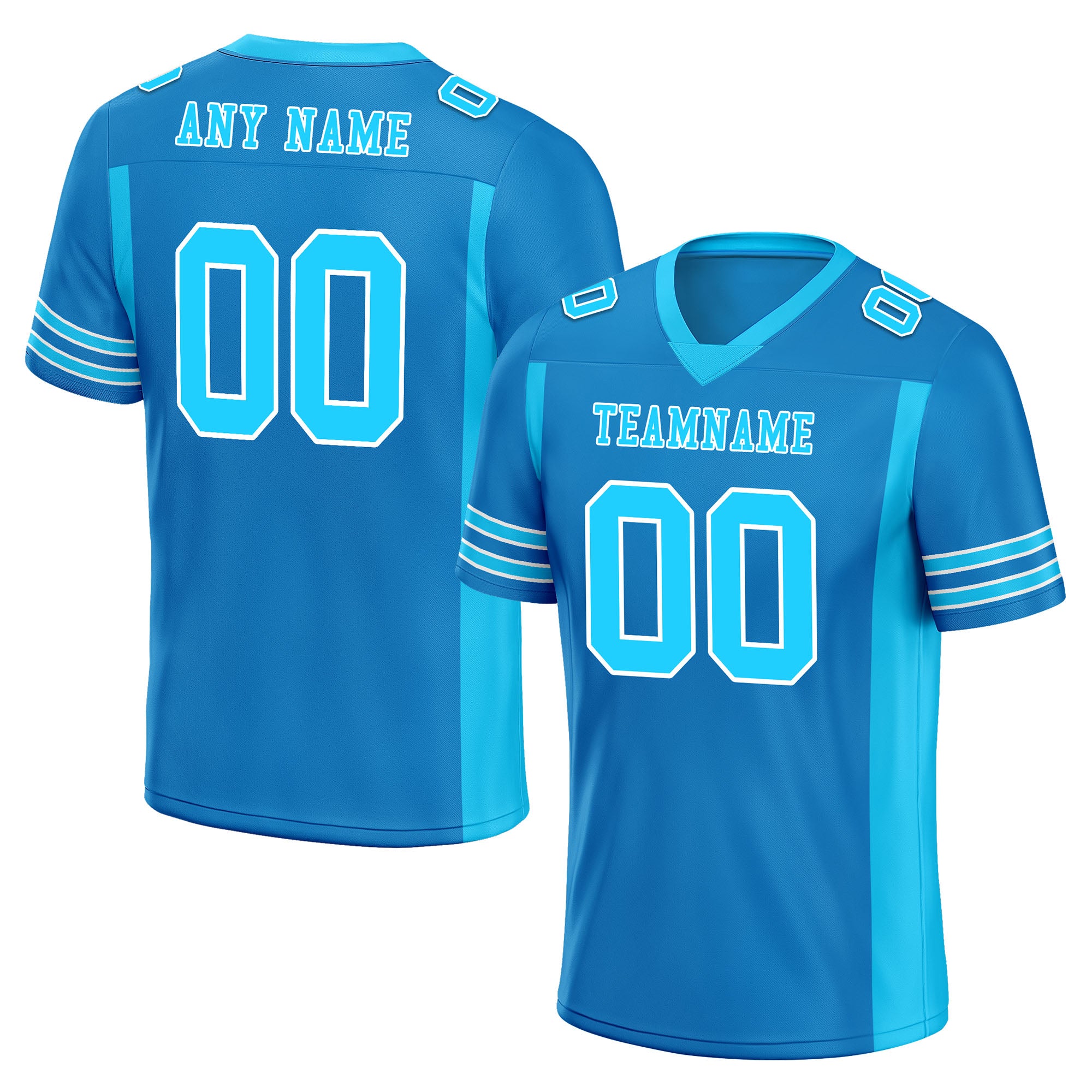 Custom Blue Striped Personalized Authentic Football Jersey - FBJ02 D06080 - Perfect for Game Day, Team Events & Sports Fan Gifts