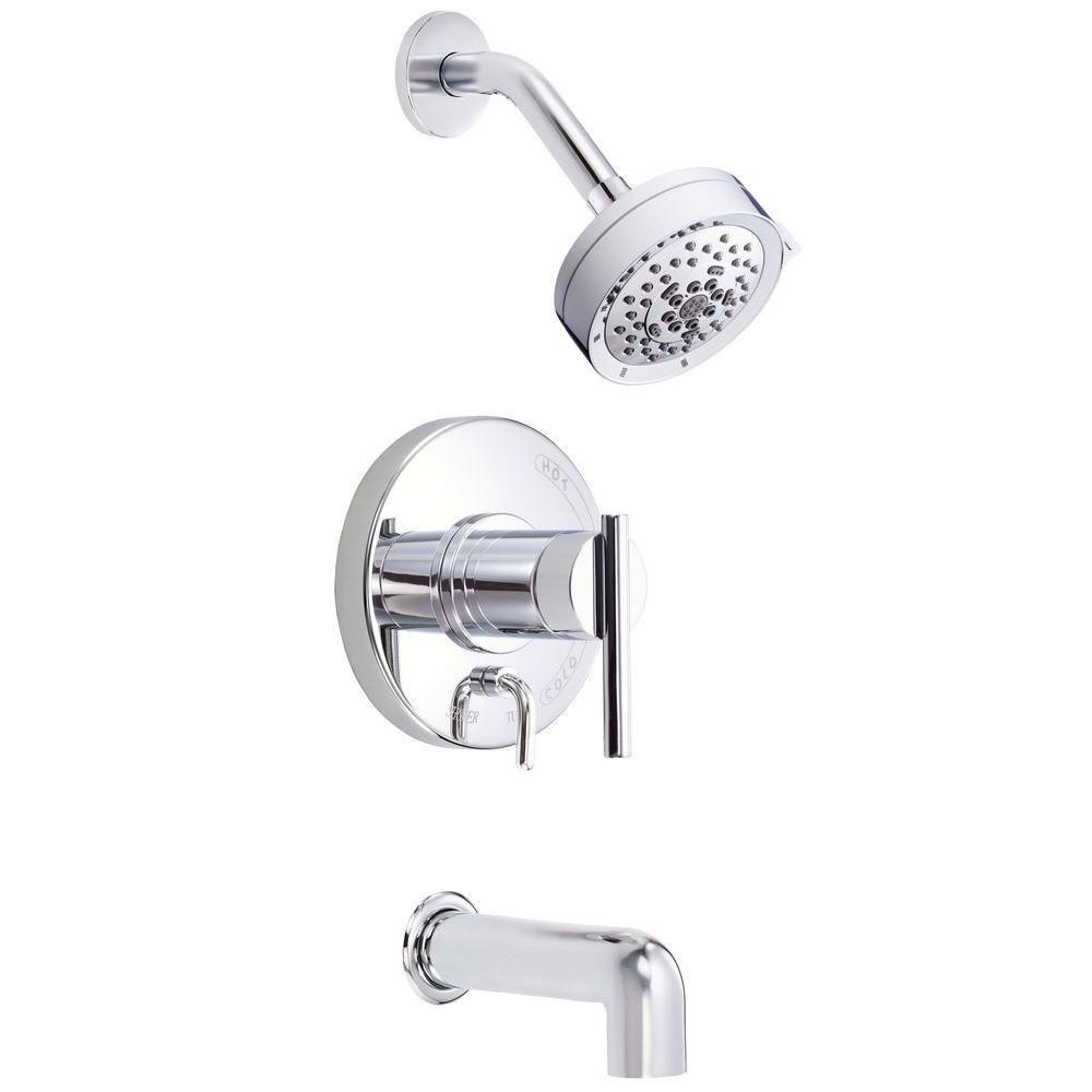 Danze Parma 1-Handle Pressure Balance Tub and Shower Faucet Trim Kit in Chrome - Valve Not Included (635286) - Perfect for Bathroom Renovation & Modern Home Upgrade