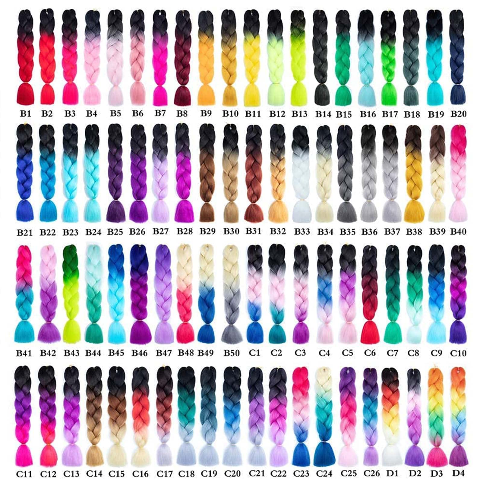 3 Packs 24 Inch Kanekalon Ombre Jumbo Braiding Hair Extensions for Women - High Temperature Synthetic Hair for Twist & Crochet Braids | Perfect for Protective Styles, Box Braids & Natural Hair Care