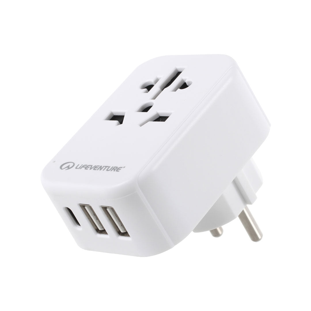 Lifeventure Universal Travel Adapter Plug - Worldwide USB Charger for Europe, Asia, US & More | Perfect for Business Trips, Vacations & International Travel
