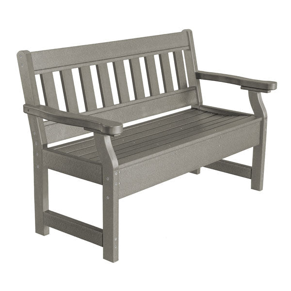 Heritage 4ft. Recycled Plastic Outdoor Garden Bench - Durable Eco-Friendly Patio Seating for Backyard, Deck, and Park Use