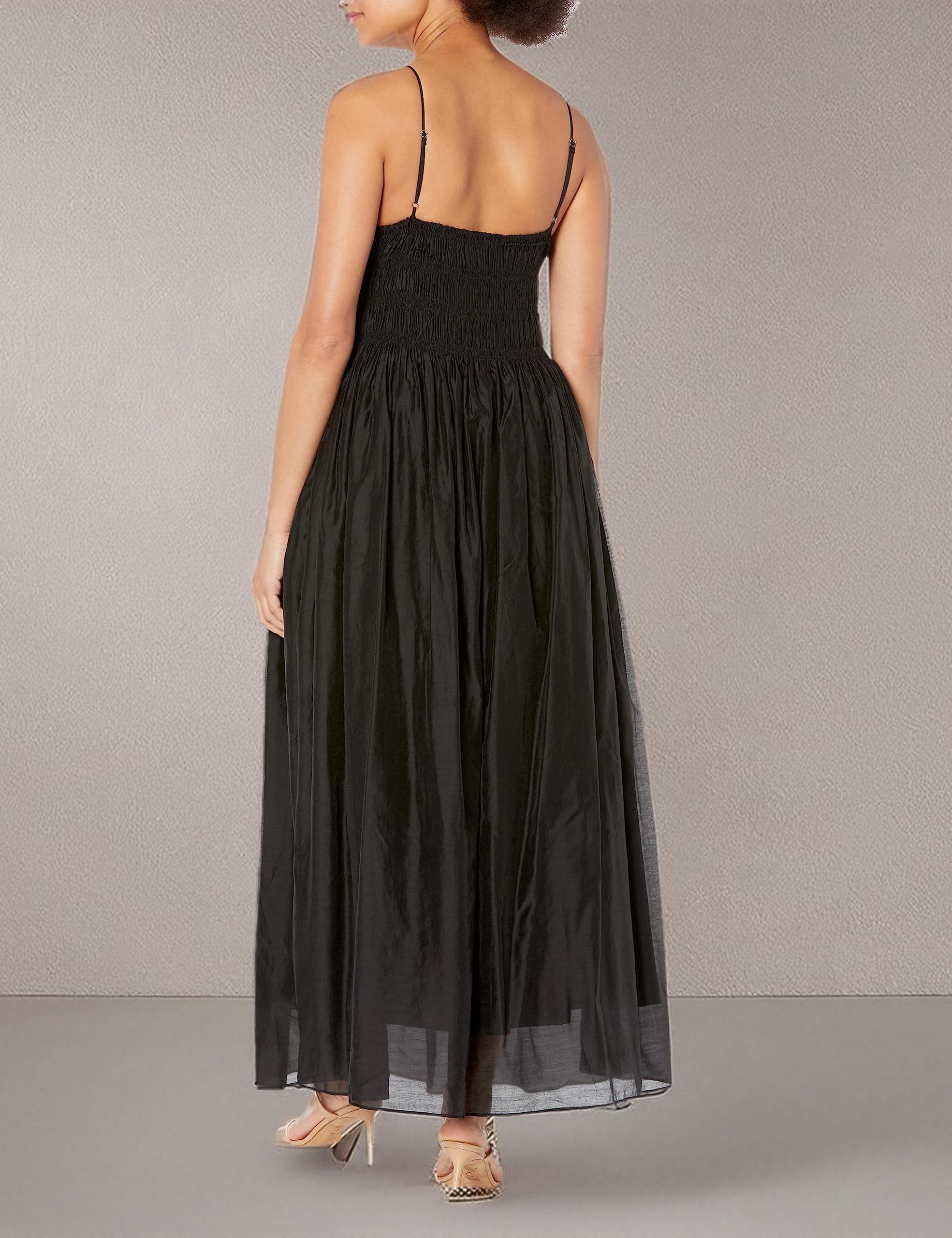 MOON RIVER Women's V Neck Sleeveless Shirred Midi Dress - Flowy Summer Dress for Beach, Party & Casual Wear | Comfortable Stretchy Fabric for Women's Fashion