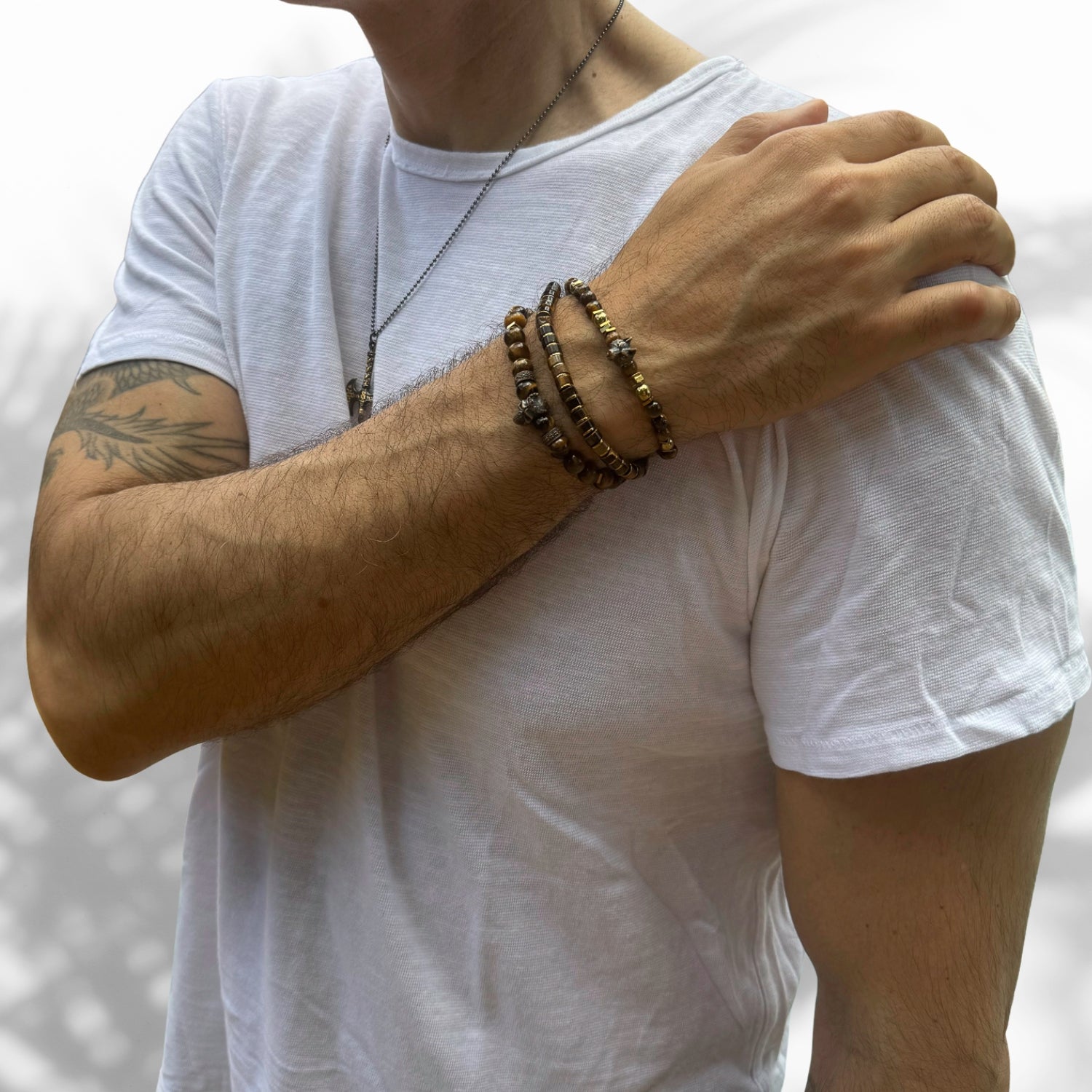 Men's Tiger's Eye Adjustable Balance Bracelet for Stress Relief - Natural Stone Healing Jewelry for Meditation, Yoga & Positive Energy