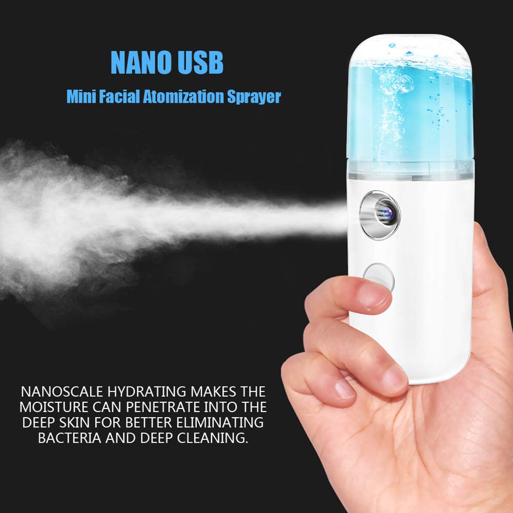 Portable USB Nano Facial Mister - 30ml Mini Face Mist Sprayer for Hydration & Moisturizing | Perfect for Travel, Office & Daily Skincare Routine