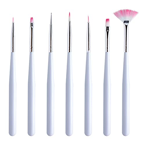 7Pcs Professional UV Gel Nail Brush Pen Set - Nail Art DIY Painting Manicure Tools for Home Salon & Fingernail Makeup | Perfect for Gel Polish Application & Nail Extension Designs