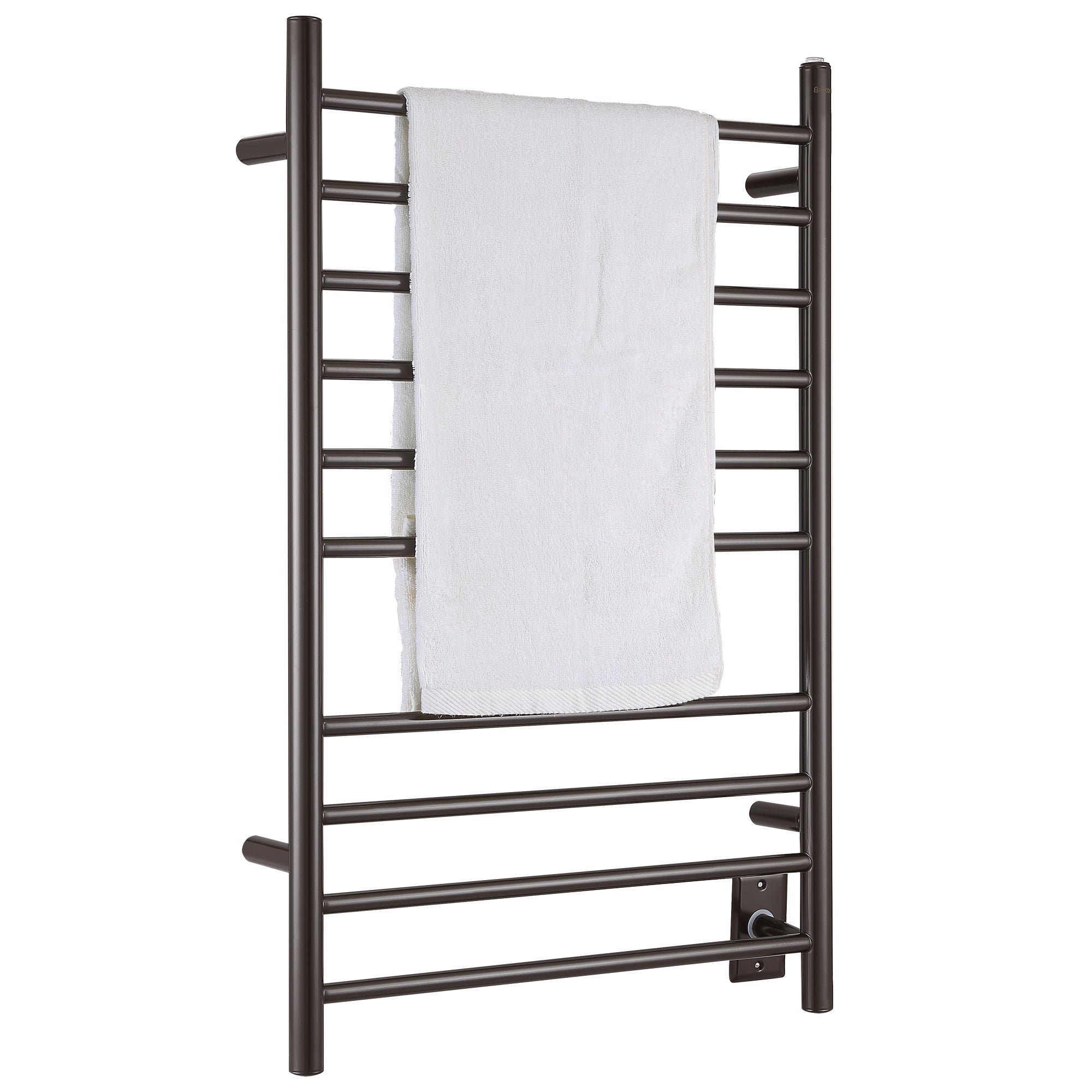 Ancona Novara Dual 10 Bar Hardwire & Plug-in Wall Mounted Towel Warmer in Oil Rubbed Bronze - Perfect for Bathroom, Spa, and Luxury Home Heating Solution