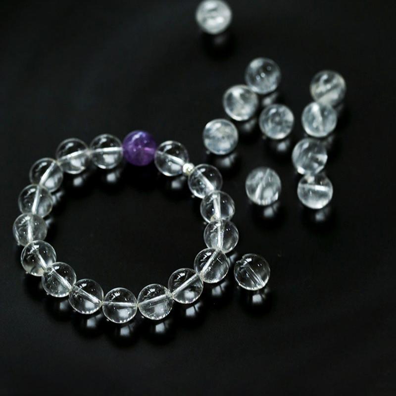 Clear Quartz Beaded Stretch Bracelet for Women - Healing Crystal Energy Jewelry for Meditation, Yoga & Spiritual Wellness