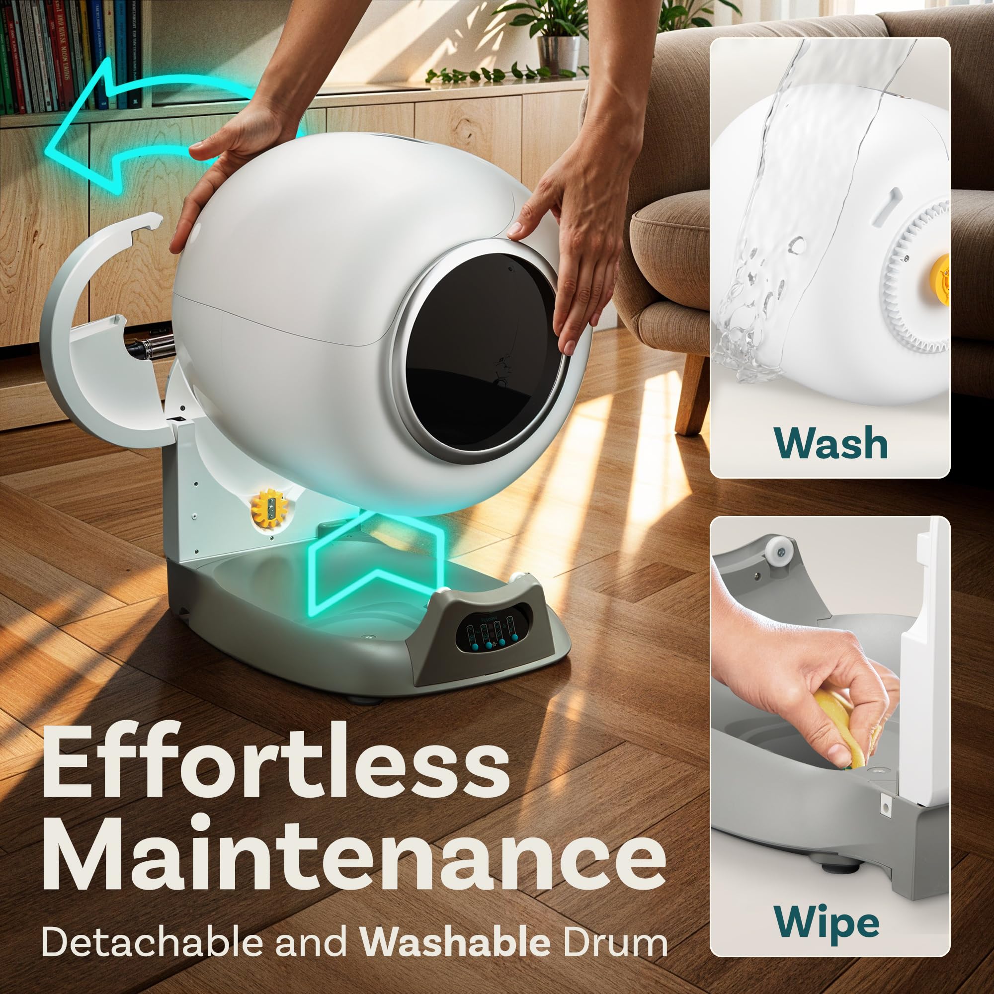 Self-Cleaning Cat Litter Box with Auto Safety Sensors for Multiple Cats - Smart WiFi-Enabled Automatic Litter Box with Odor Control & App Control - Perfect for Busy Pet Owners & Multi-Cat Households