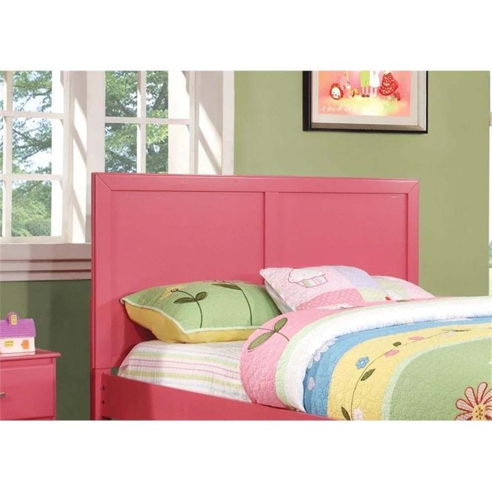 Furniture of America Kolora Adjustable Youth Headboard - Pink Full to Queen Size - Perfect for Kids' Bedrooms & Teen Girls' Room Decor