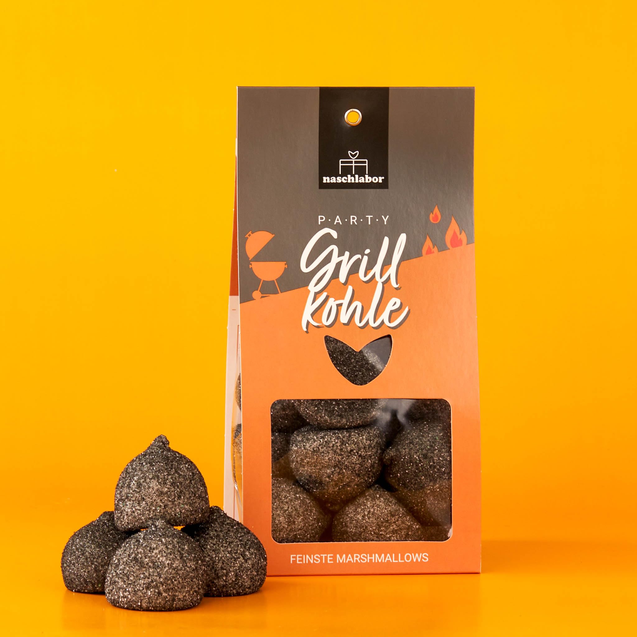 Premium Marshmallow Charcoal - Fun BBQ Party Snacks & Unique Grilling Gift Set with Creative Coal-Shaped Marshmallows - Perfect for Campfires, Backyard BBQs, and Outdoor Gatherings