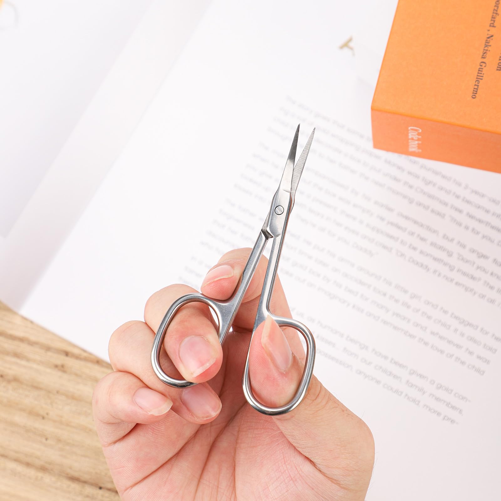 Professional Cuticle Scissors - Ultra Fine Curved Nail & Eyebrow Trimming Scissors with Precision Pointed Tip | Perfect for Manicure, Beard, Eyelash, Mustache & Dry Skin Grooming | Ideal for Home Salon & Travel Beauty Kit