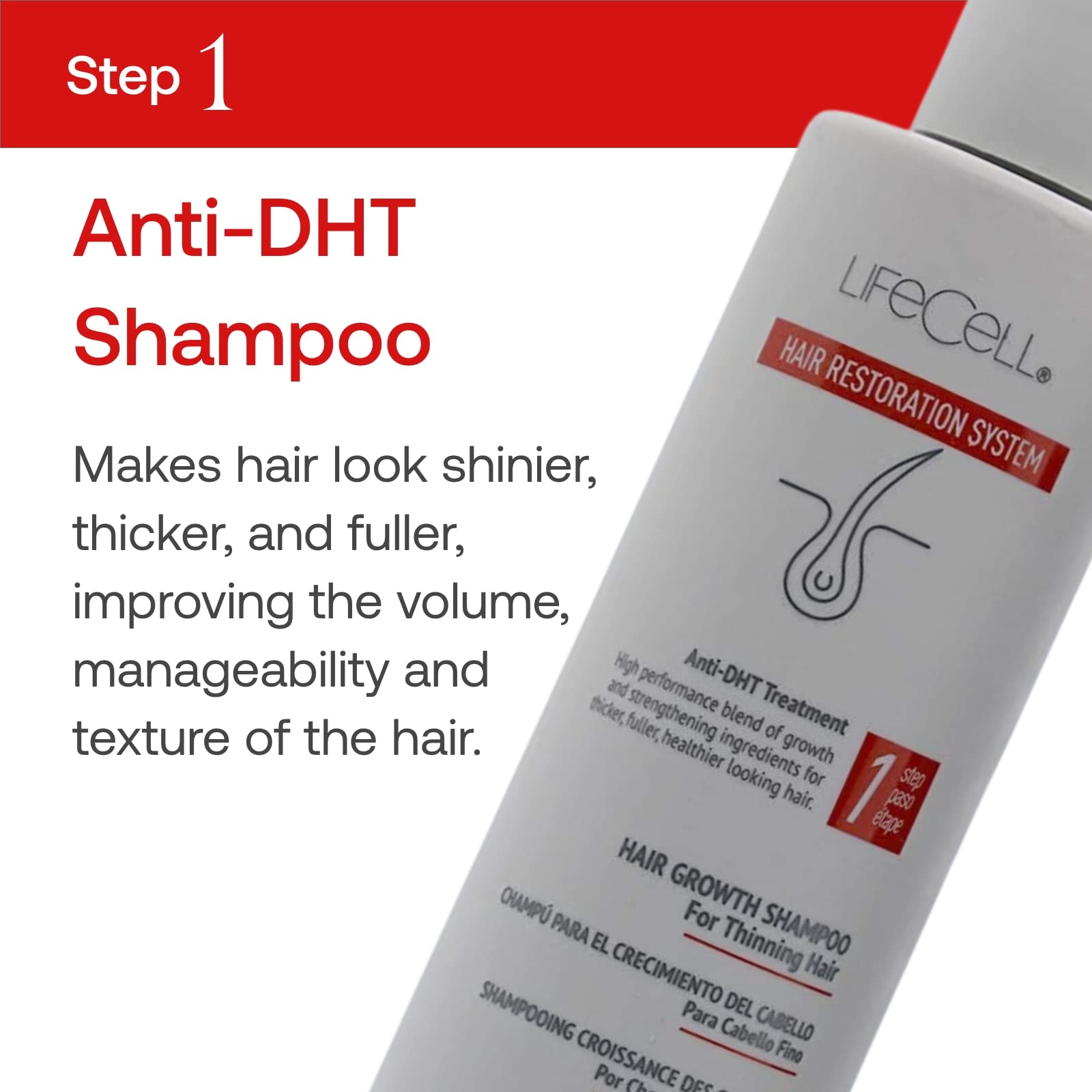 LifeCell Hair Restoration System for Men - 5% Minoxidil Treatment for Hair Growth & Thinning Hair - Effective Hair Regrowth Solution for Home Use
