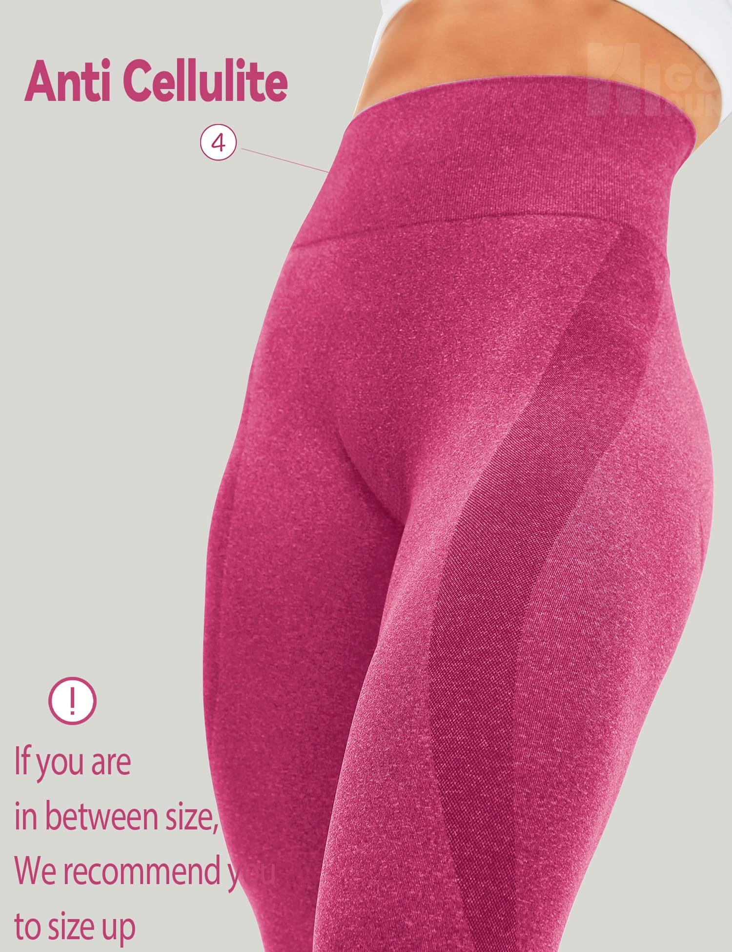 HIGORUN Women's Seamless High Waist Yoga Pants - Smile Contour Design for Workout, Gym & Running - Comfortable & Stretchy Leggings for Fitness, Lounge & Everyday Wear