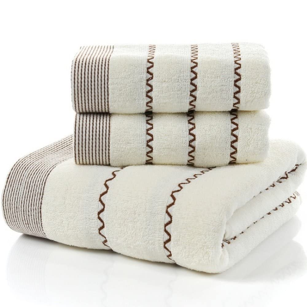 Premium 100% Cotton Bath Towel Set - 3PCS (2 Face Washcloths & 1 Bath Towel) for Women & Men | Soft, Absorbent & Quick-Drying | Perfect for Home, Gym, Travel & Camping | Luxury Bathroom Essentials
