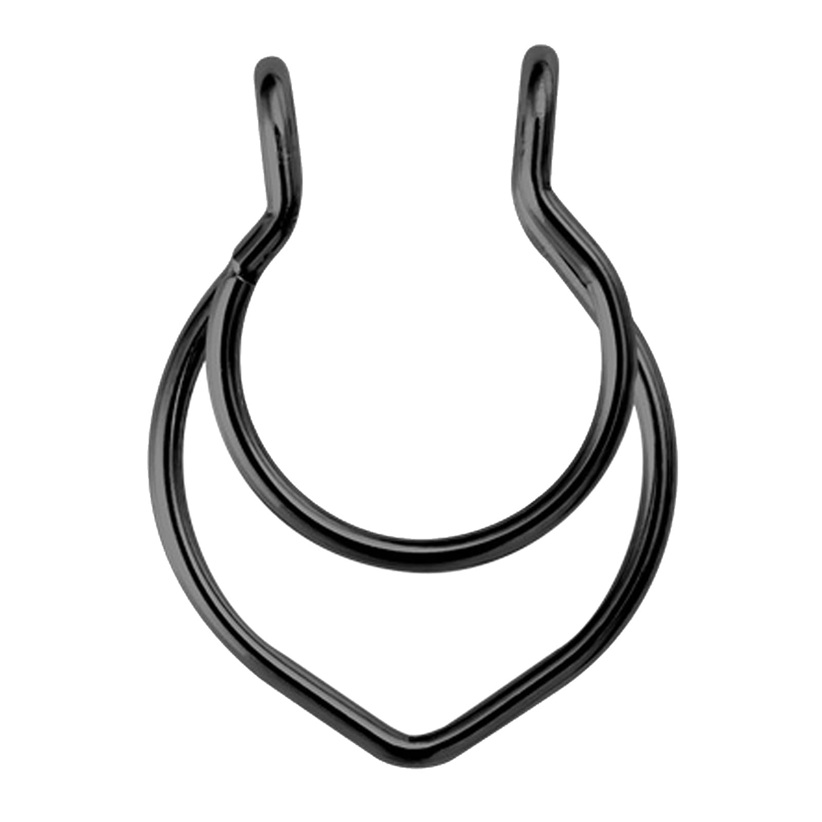 TMJSPOYOU Fake Nose Rings for Women & Men - Hypoallergenic Clip-On Nose Hoop Jewelry, Circle & V Shape Nose Piercing Rings - Perfect for Costume, Cosplay & Everyday Fashion Accessories (Size One, Style B)
