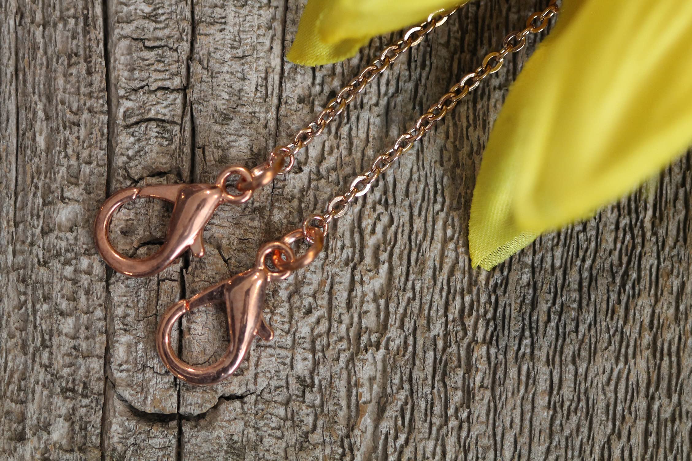 Rose Gold Stainless Steel Face Mask Lanyard - Personalized Mask Chain Holder with Lobster Clasps | Adjustable Mask Strap Necklace for Work, Travel & Daily Protection